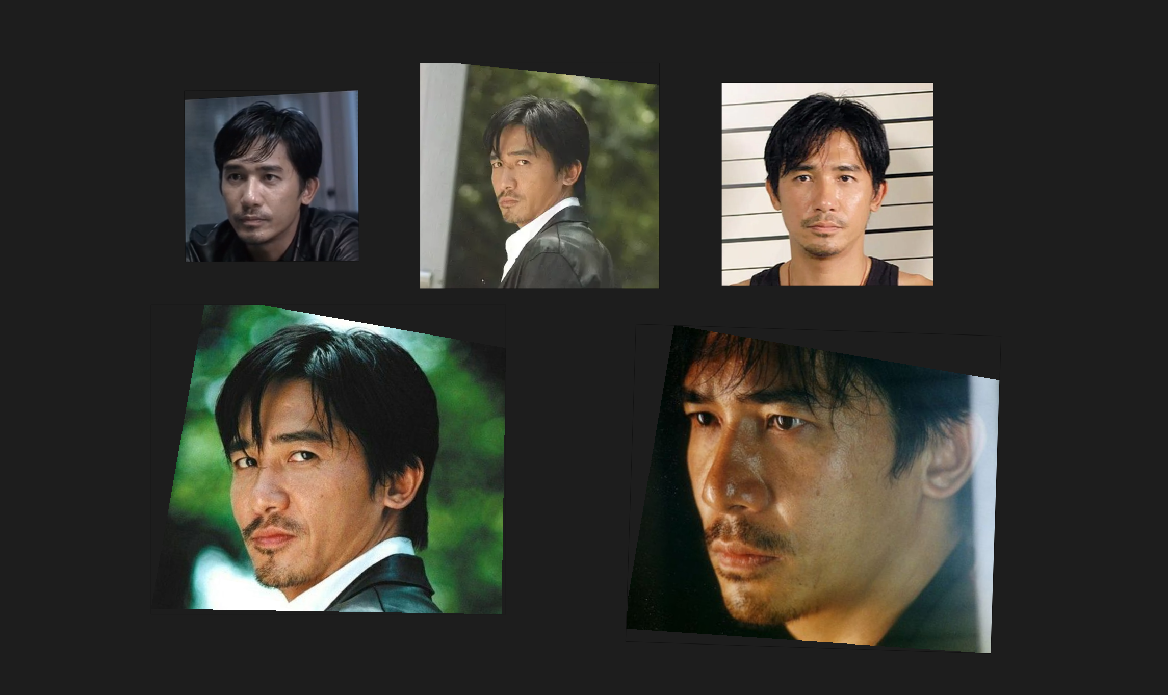 Reference images collected for the character, covering front, three-quarter and profile views.